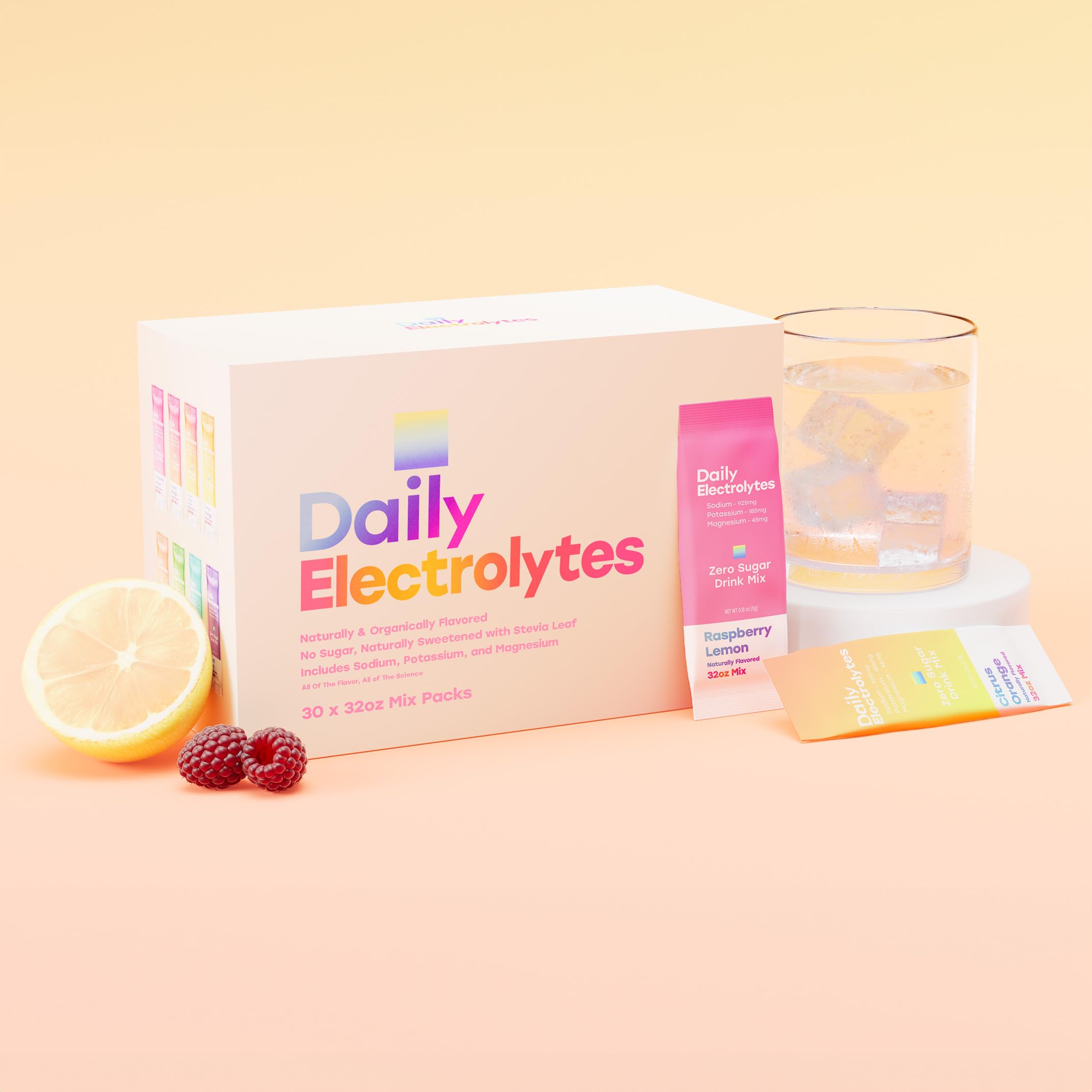 Daily Electrolytes Jumbo Sticks box with on-the-go setup