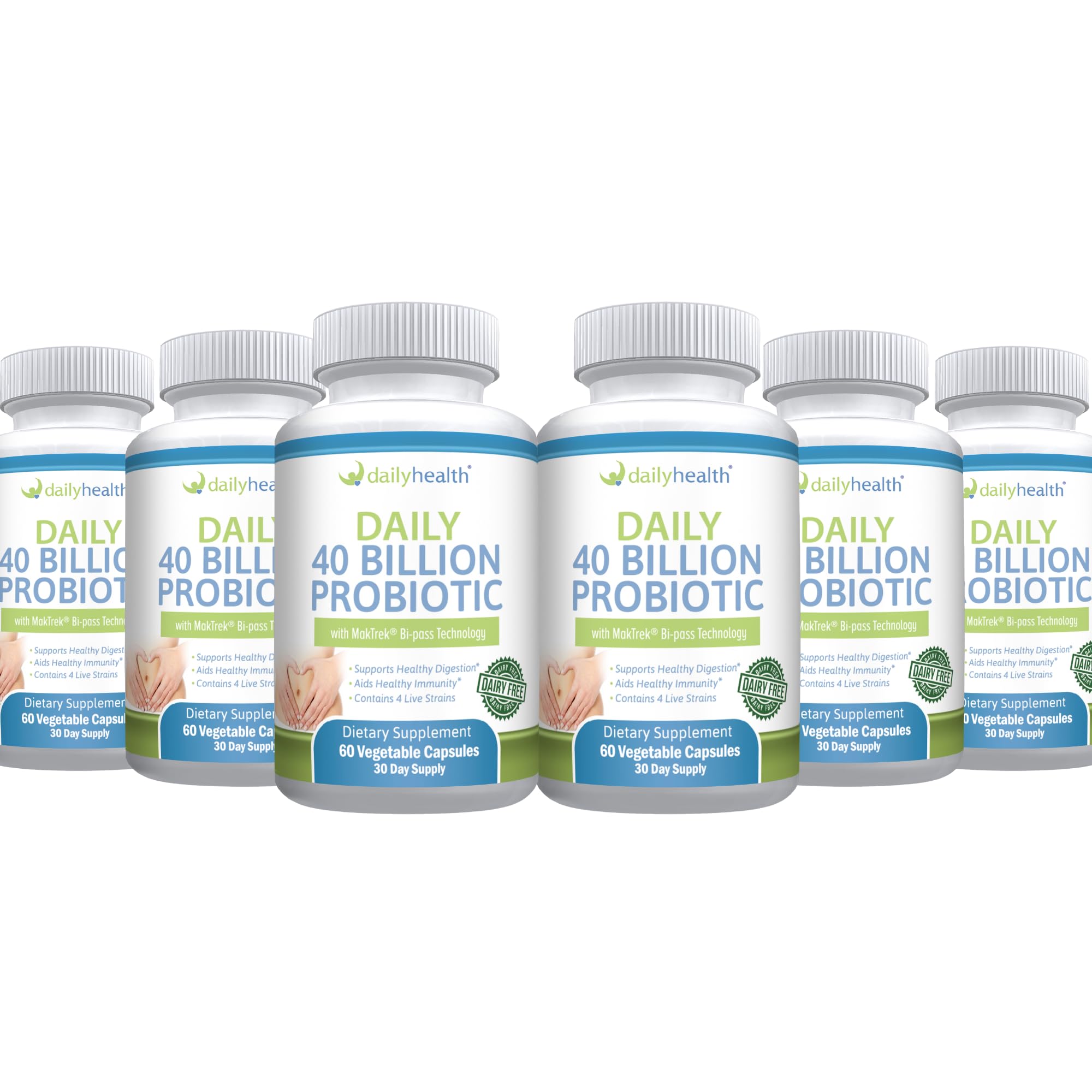 Daily Health Daily Probiotic bottle pour supports digestion and daily balance.