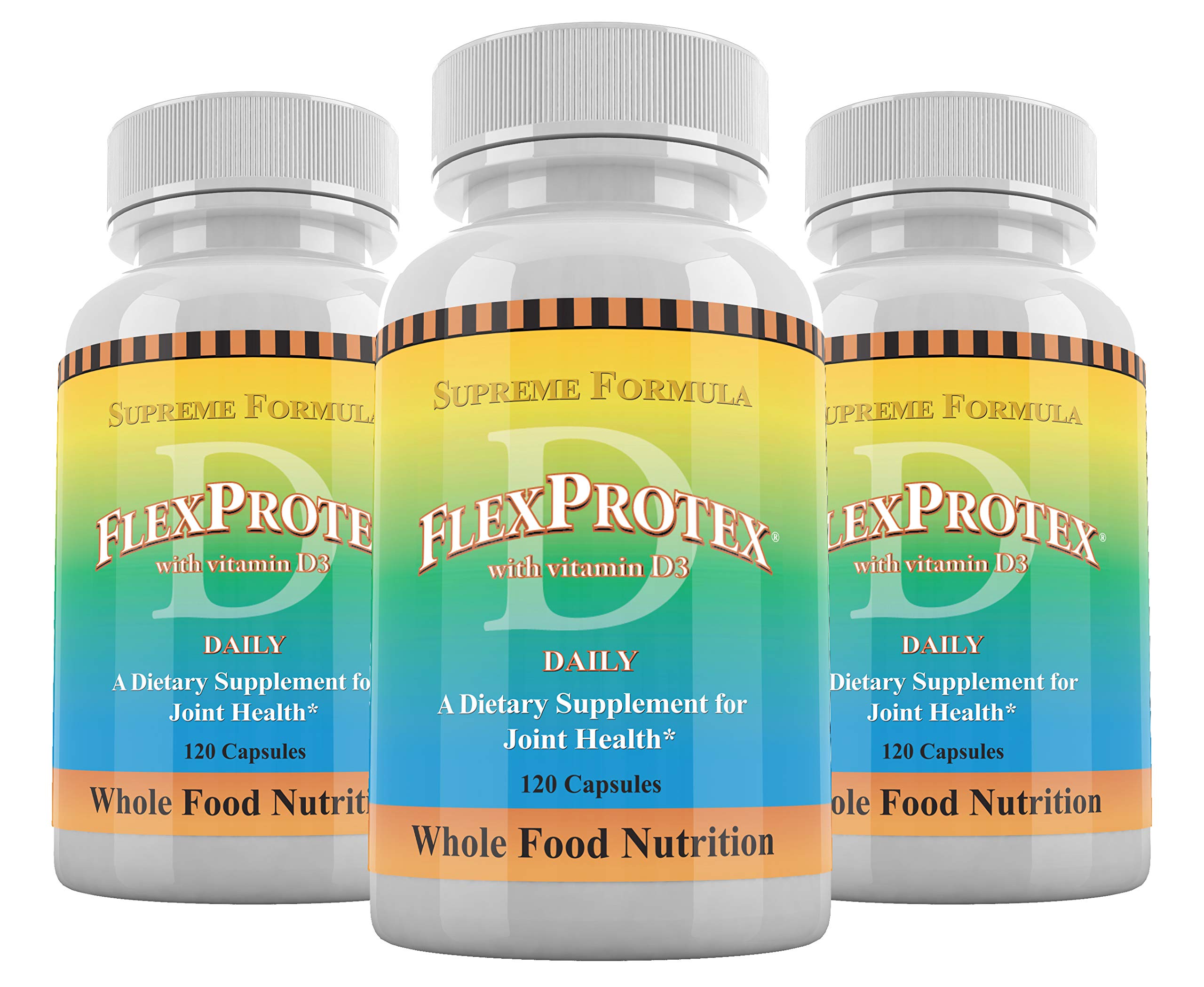 Daily Health FlexProtex D 884mg bottle front view for everyday joint support.