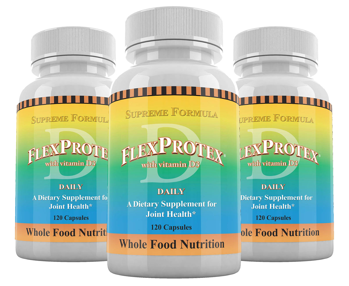 Daily Health FlexProtex D 884mg bottle front view for everyday joint support.