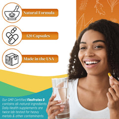 Daily Health FlexProtex D properly dosed pills for twice-daily use.