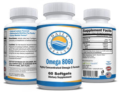 Omega 8060 label details underline molecular distillation and purity features
