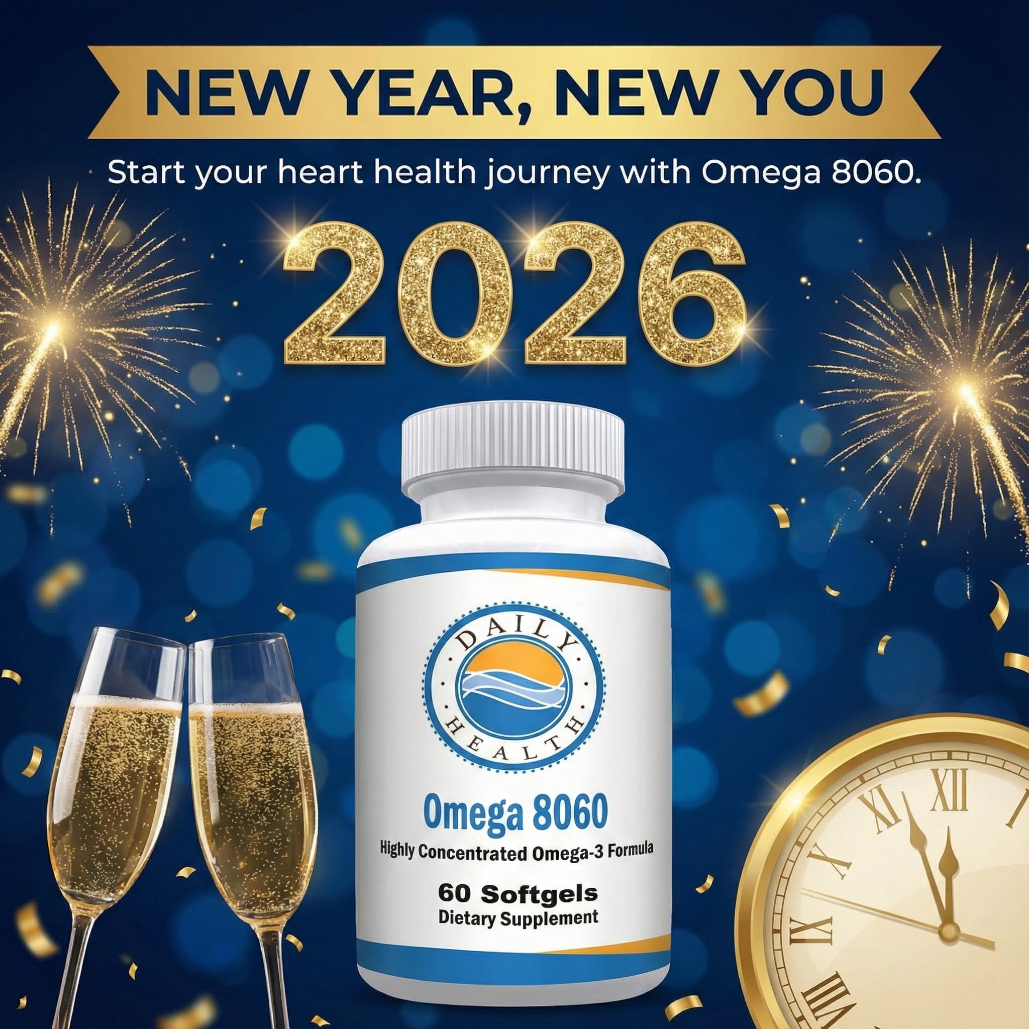 Close-up of Omega 8060 softgels highlighting high omega-3 concentration