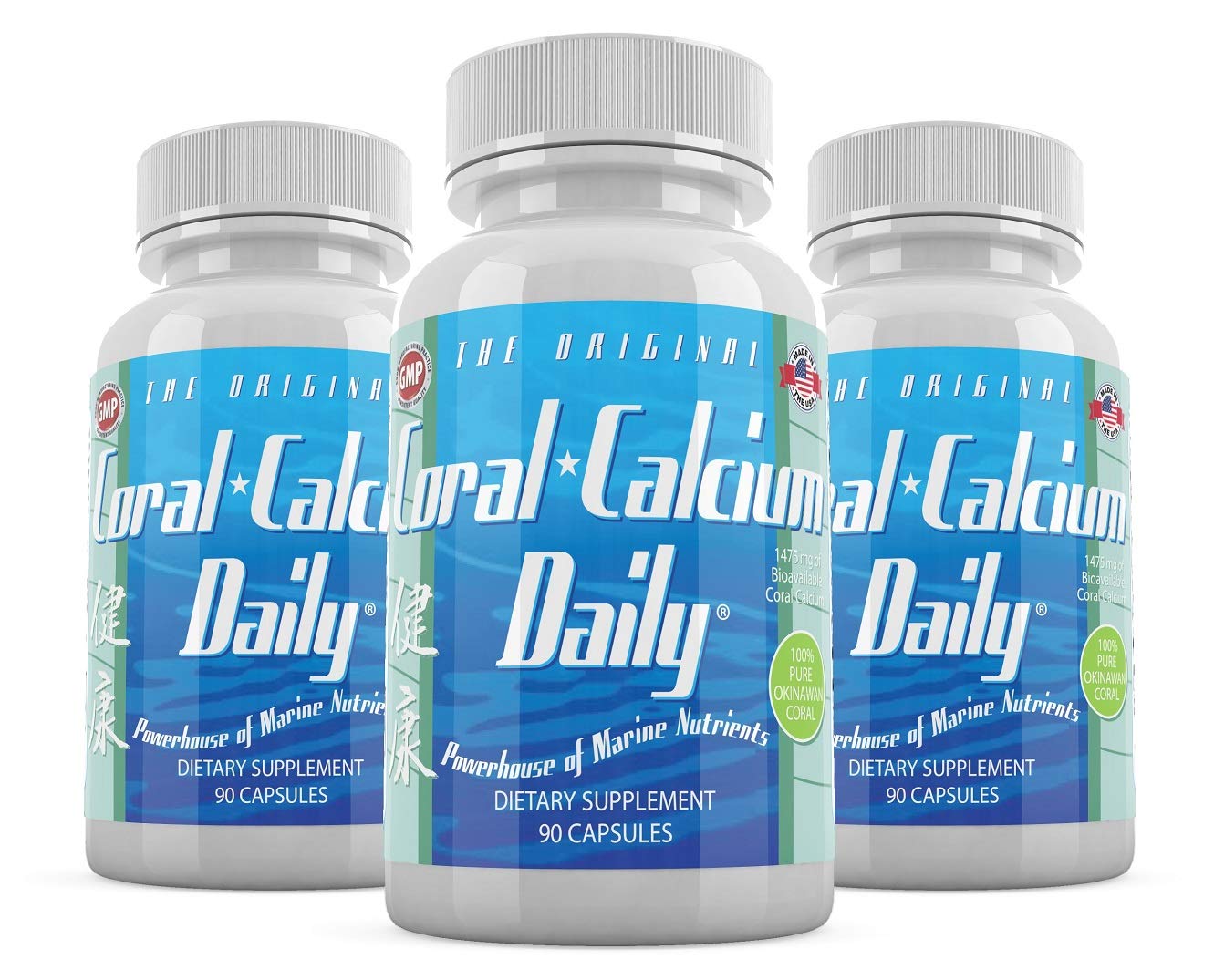 Daily Health Okinawa Coral Calcium bottle front view for daily bone-support.