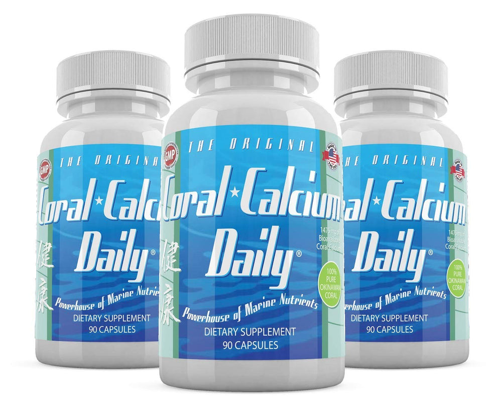 Daily Health Okinawa Coral Calcium bottle front view for daily bone-support.