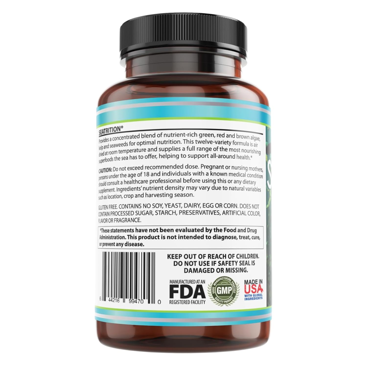 Daily Health Seatrition daily-use guidance graphic showing three pills per day