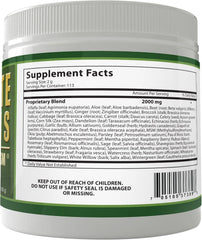 Daily Health Ultimate Daily Greens MSM powder closeup emphasizes MSM for body support.