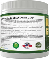 Daily Health Ultimate Daily Greens vegan badge on pack signals plant-based ingredients.