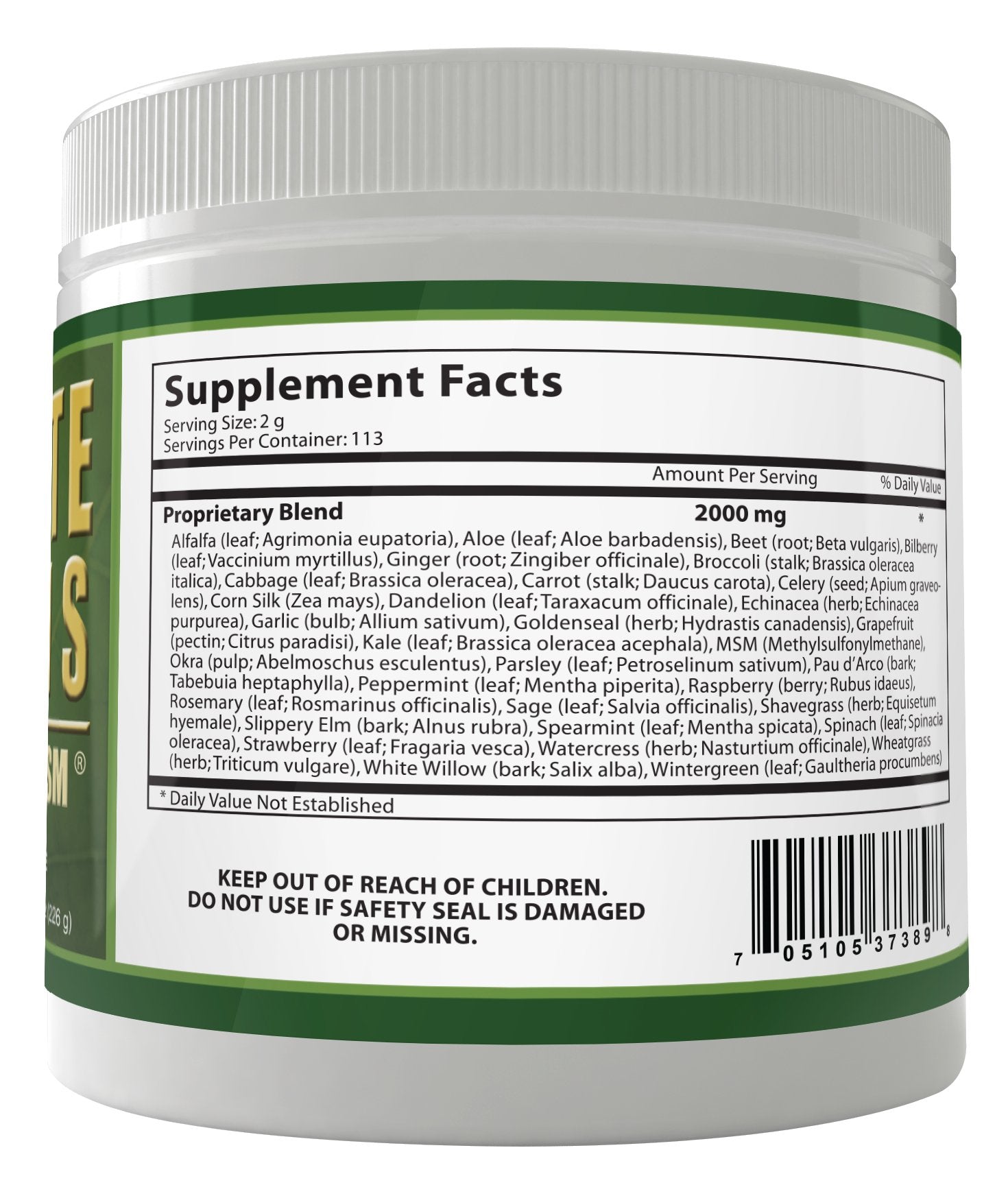 Daily Health Ultimate Greens vegan-friendly formula, supports plant-based diets.