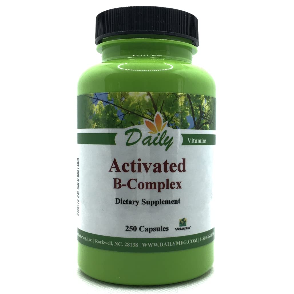 Daily Manufacturing Activated B-Complex bottle front view for daily energy support
