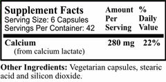 Daily Manufacturing Calcium Lactate capsules closeup highlighting vegan, kosher status.
