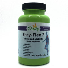 Daily Manufacturing Easy-Flex 2 bottle with capsules offering daily mobility support.