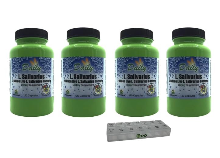 Daily Manufacturing L-Salivarius capsules close-up showing delayed-release coating