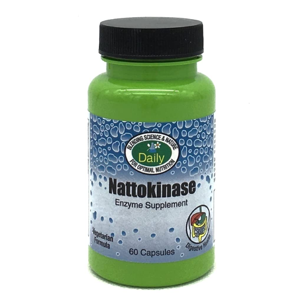 Daily Manufacturing nattokinase bottle with vegan and kosher labeling