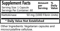 Daily Manufacturing nattokinase capsules close-up; 60 vegetarian, soy-free