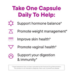 Daily Nouri Hormone Balance Probiotics with vegan Omega oil softgel for skin and heart wellness