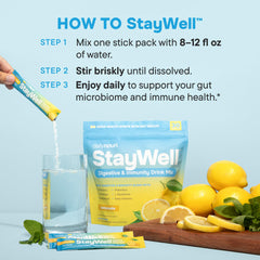 StayWell on-the-go stick pack shown for quick hydration and convenience.