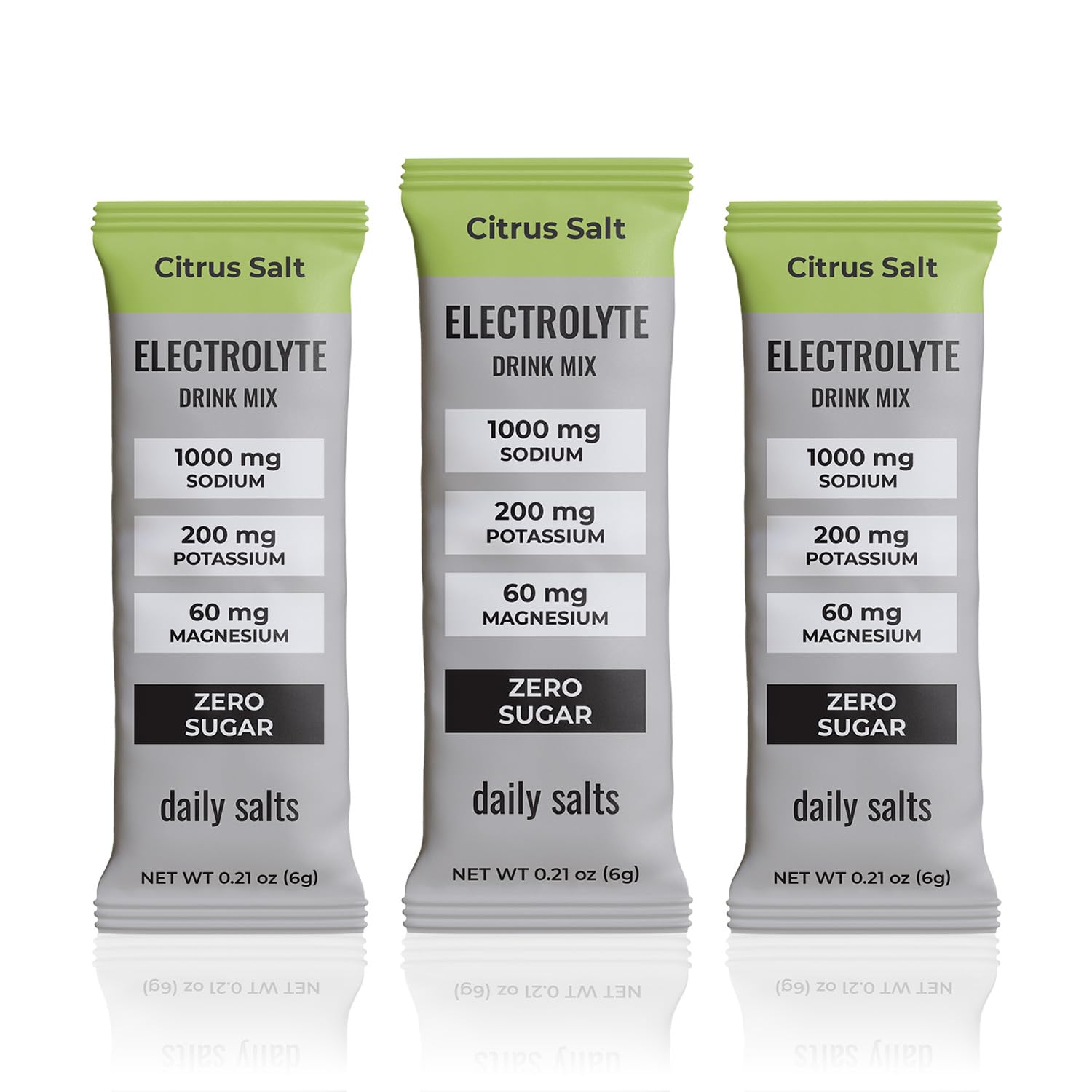 Daily Salts electrolyte stick packet for on-the-go hydration and easy mixing.