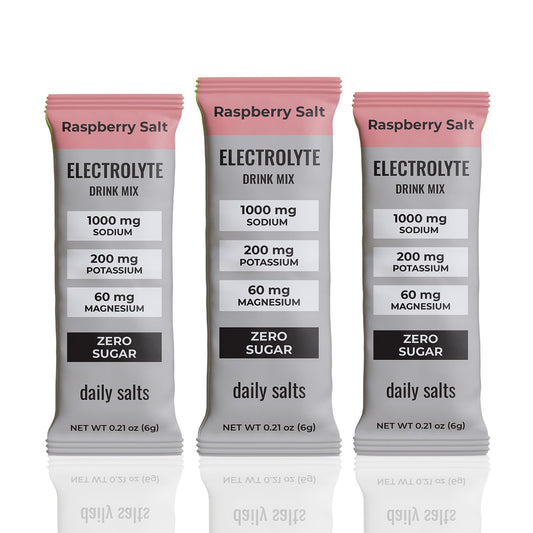 Daily Salts Raspberry Salt hydration stick with electrolytes for quick energy and recovery.
