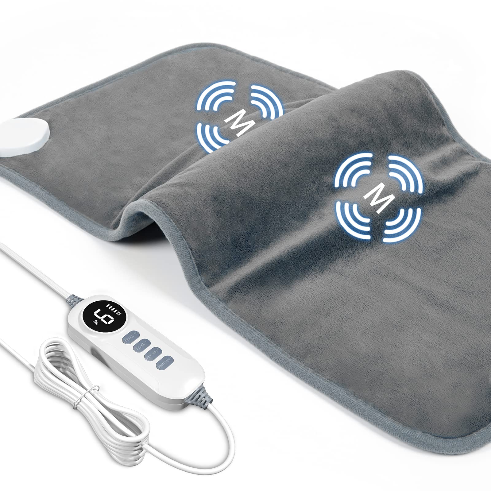 DAILYLIFE massage heating pad 12x24 provides full-coverage warmth for back, legs, or shoulders.