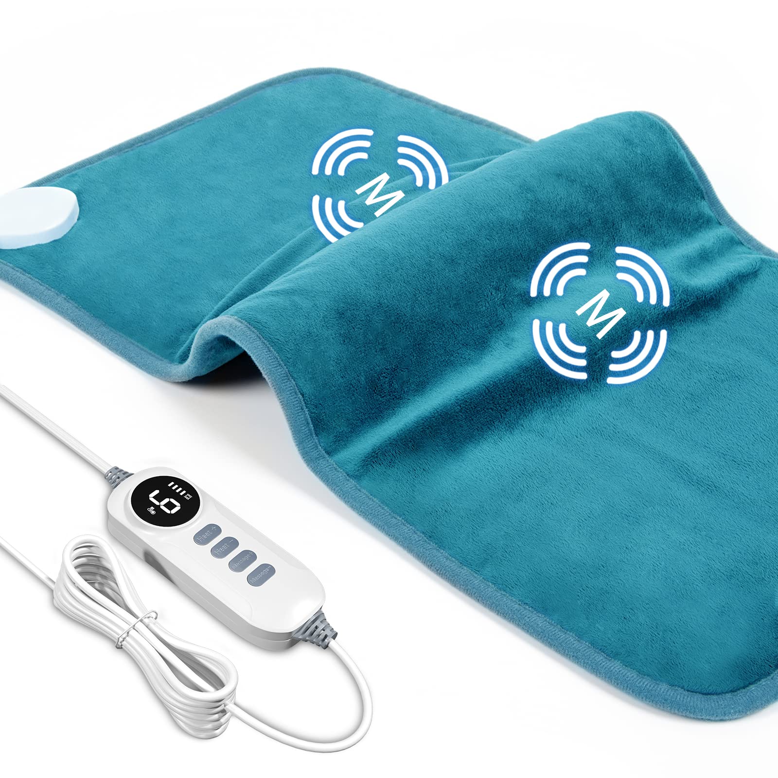 DAILYLIFF Massage Heating Pad front view showing broad coverage for back relief