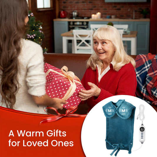 DAILYLIFE heating pad back-coverage provides full upper-body comfort during daily tasks.
