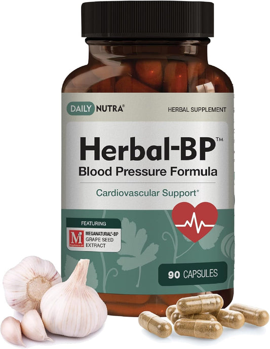 DailyNutra Herbal-BP bottle front showing natural circulatory support blend