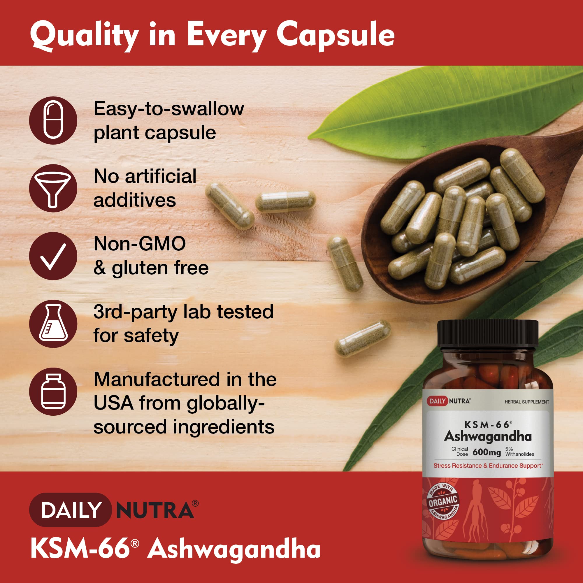 DailyNutra KSM-66 Ashwagandha bioperine absorption closeup signals improved uptake.