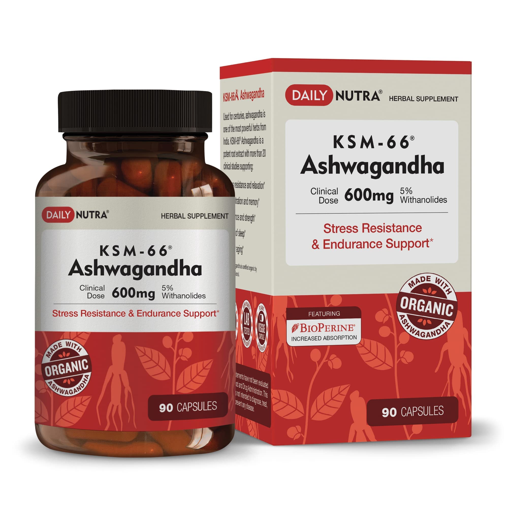 DailyNutra KSM-66 Ashwagandha bottle supports daily calm and steady energy.