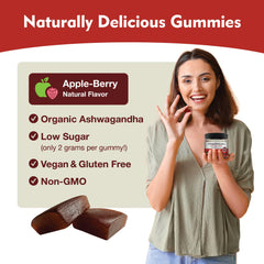 Close-up of DailyNutra gummies highlighting organic roots for daily wellness.