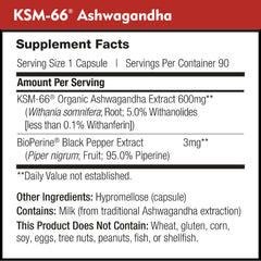 DailyNutra KSM-66 Ashwagandha organic certification badge on label.