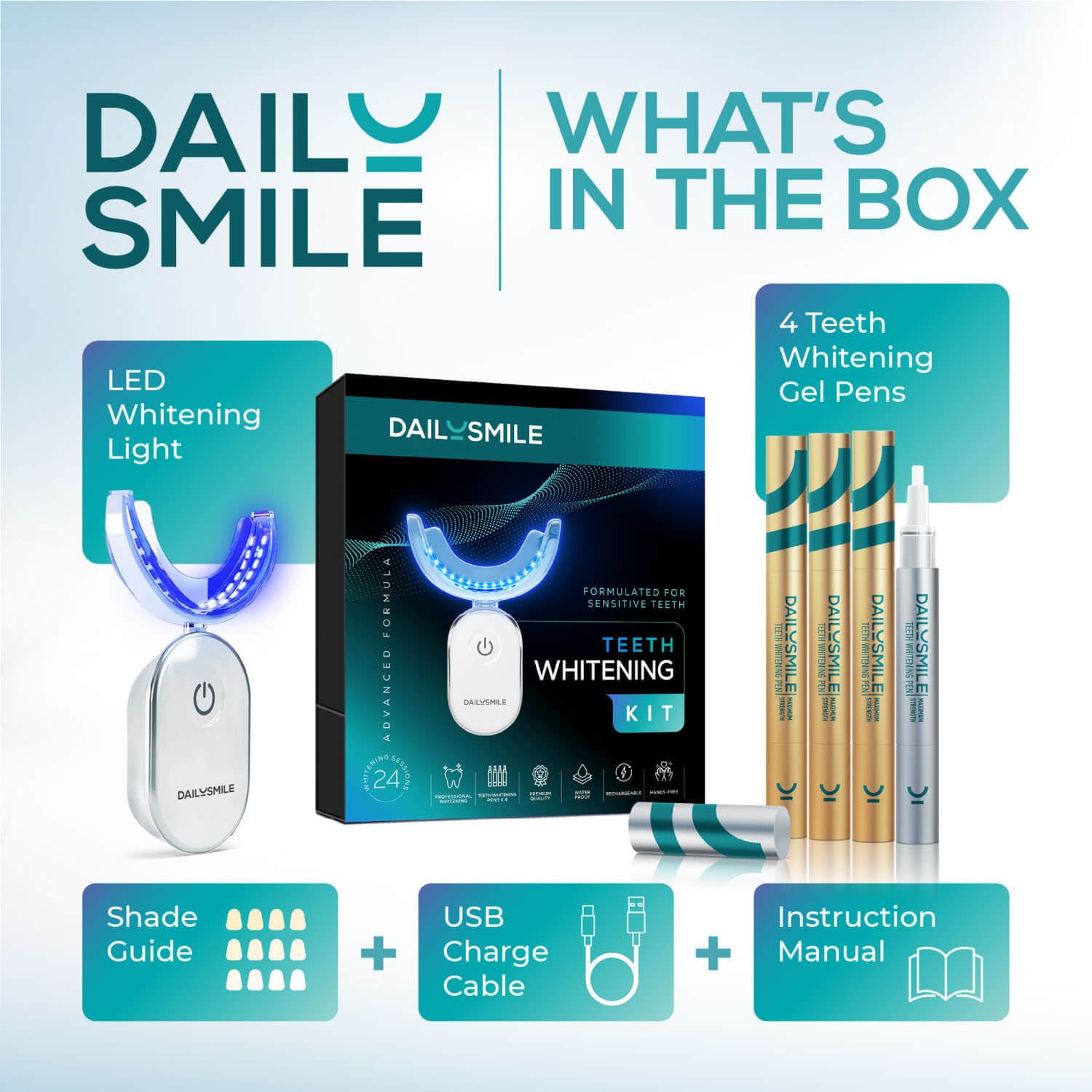 DailySmile travel-friendly pack emphasizes portability for whitening on the go.