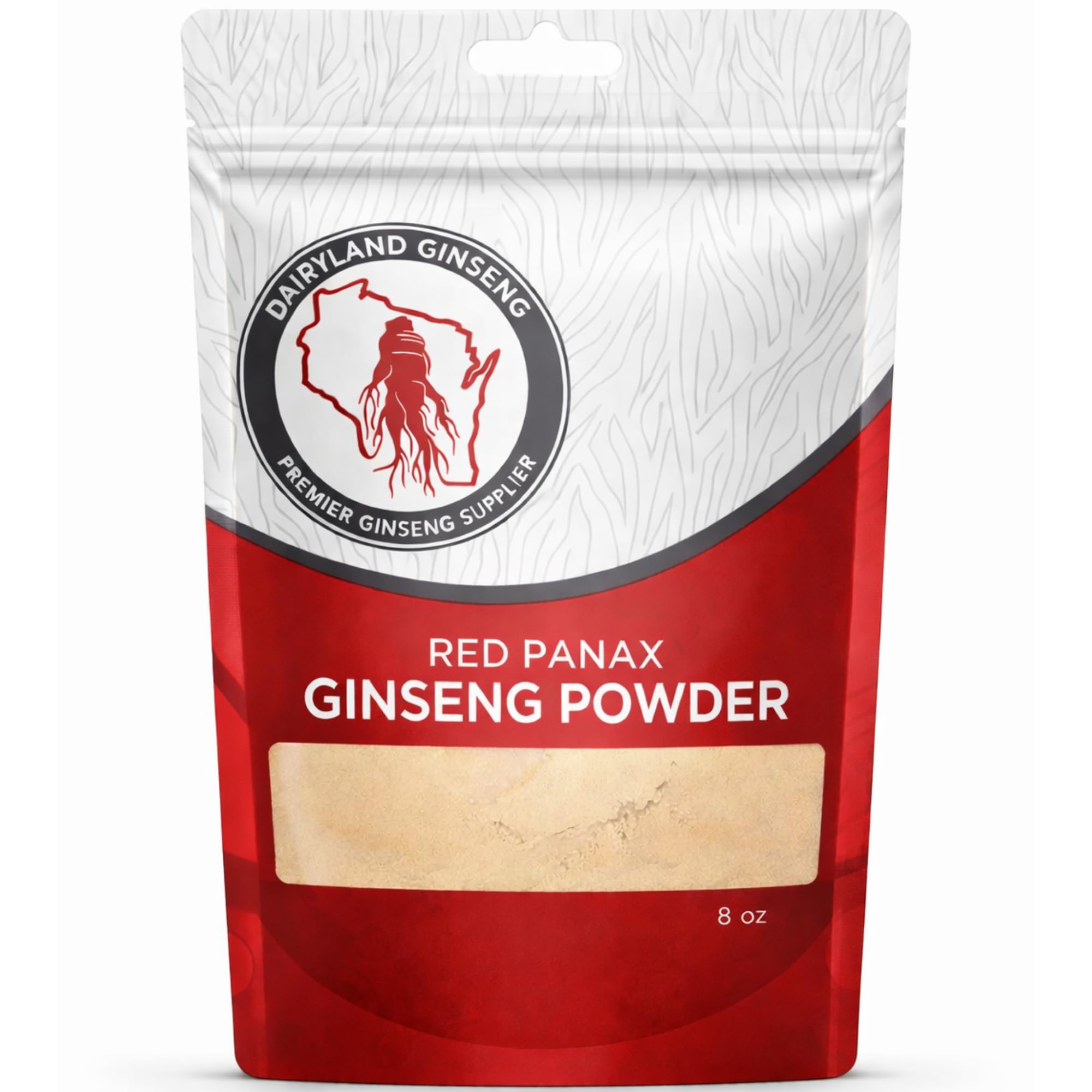 Dairyland Red Panax Ginseng Powder bottle promotes steady energy and focus