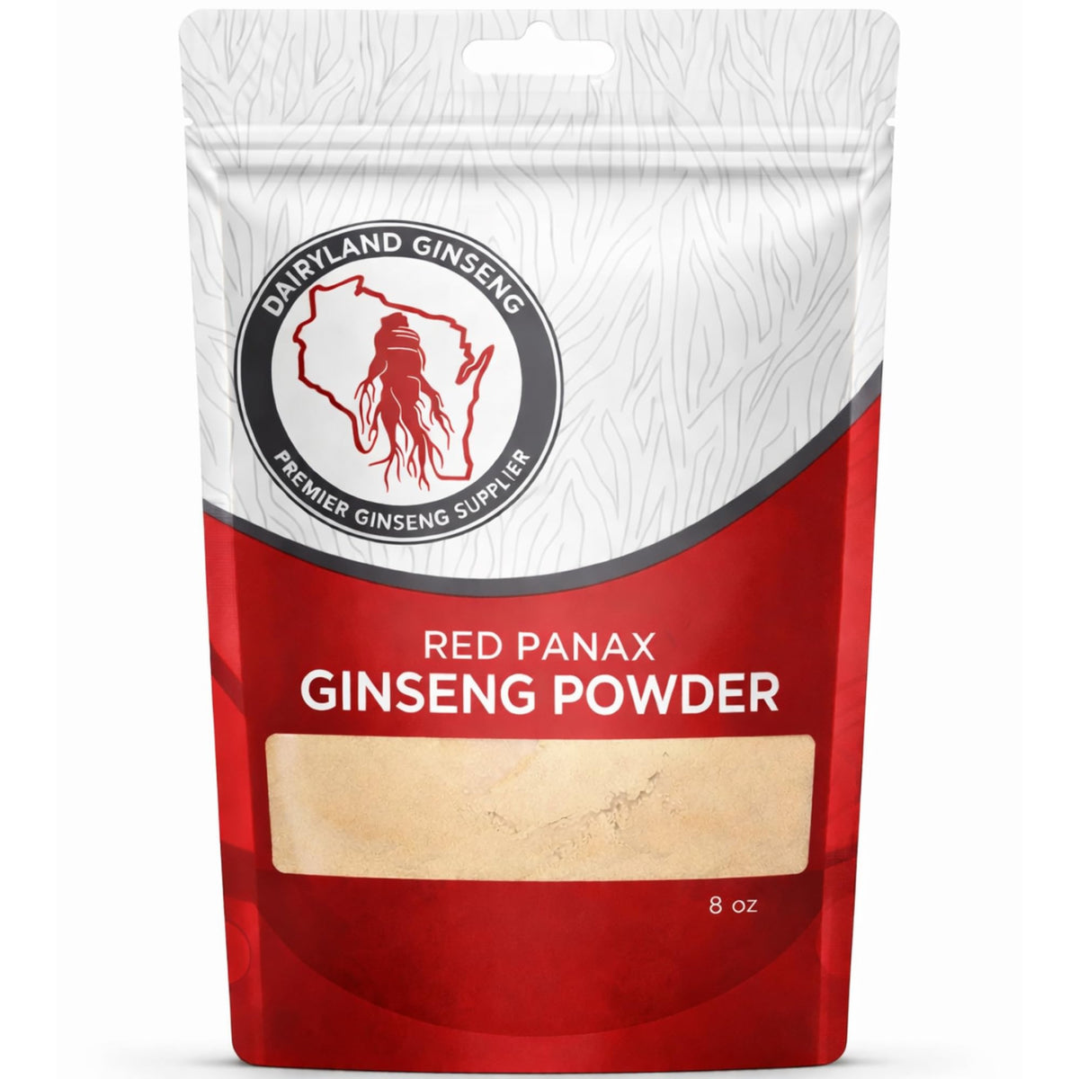 Dairyland Red Panax Ginseng Powder bottle promotes steady energy and focus