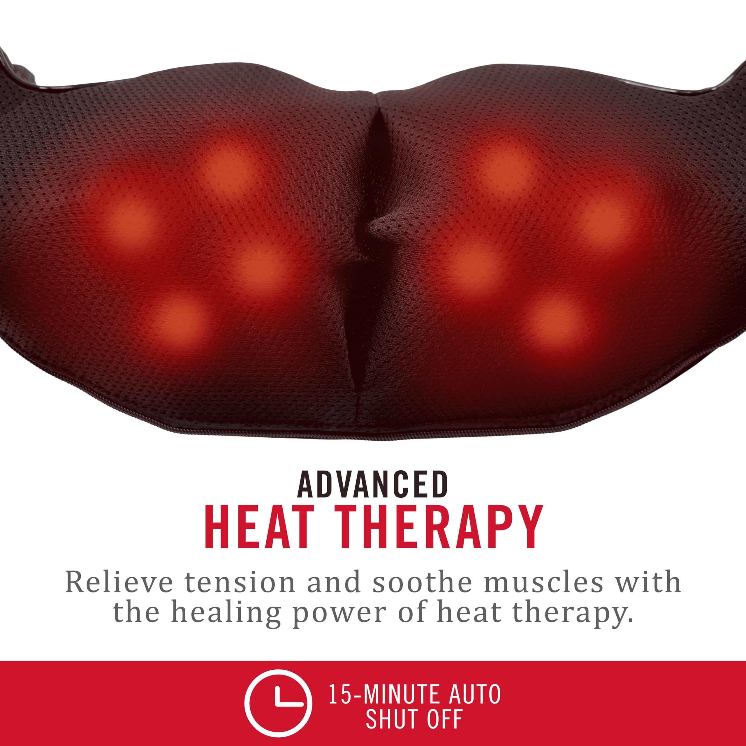 Full body massager with ergonomic design fits neck, shoulders, back and waist