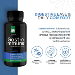Daiwa GastroImmune capsules closeup highlighting protein-based support for digestive comfort.