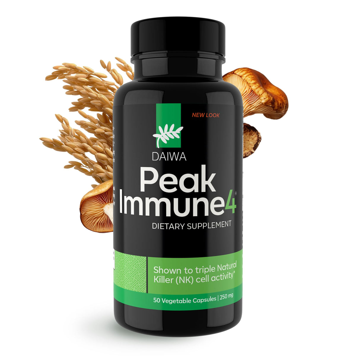 Daiwa PeakImmune4 bottle with capsules for daily immune support.