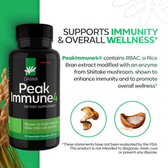 Close-up of PeakImmune4 capsules showing texture for easy daily use.