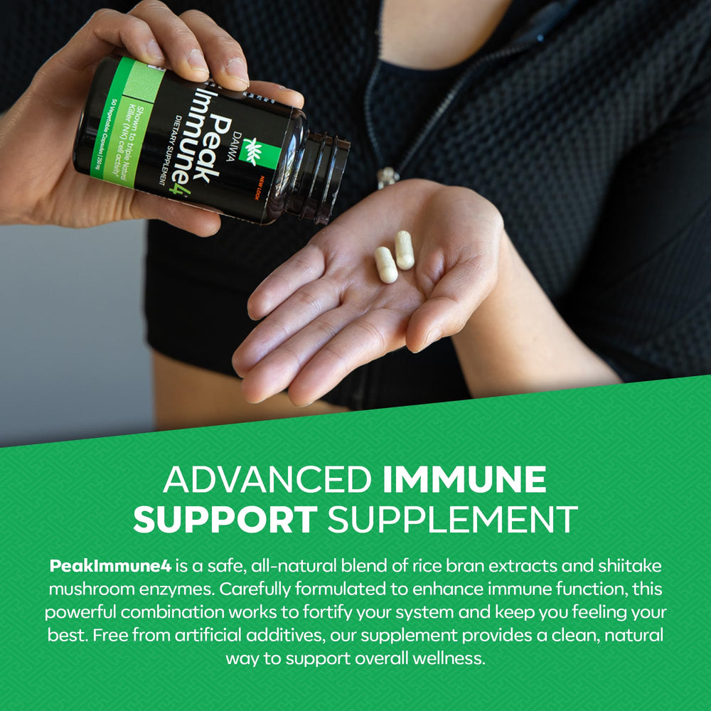 PeakImmune4 capsules ready to support a daily wellness routine.