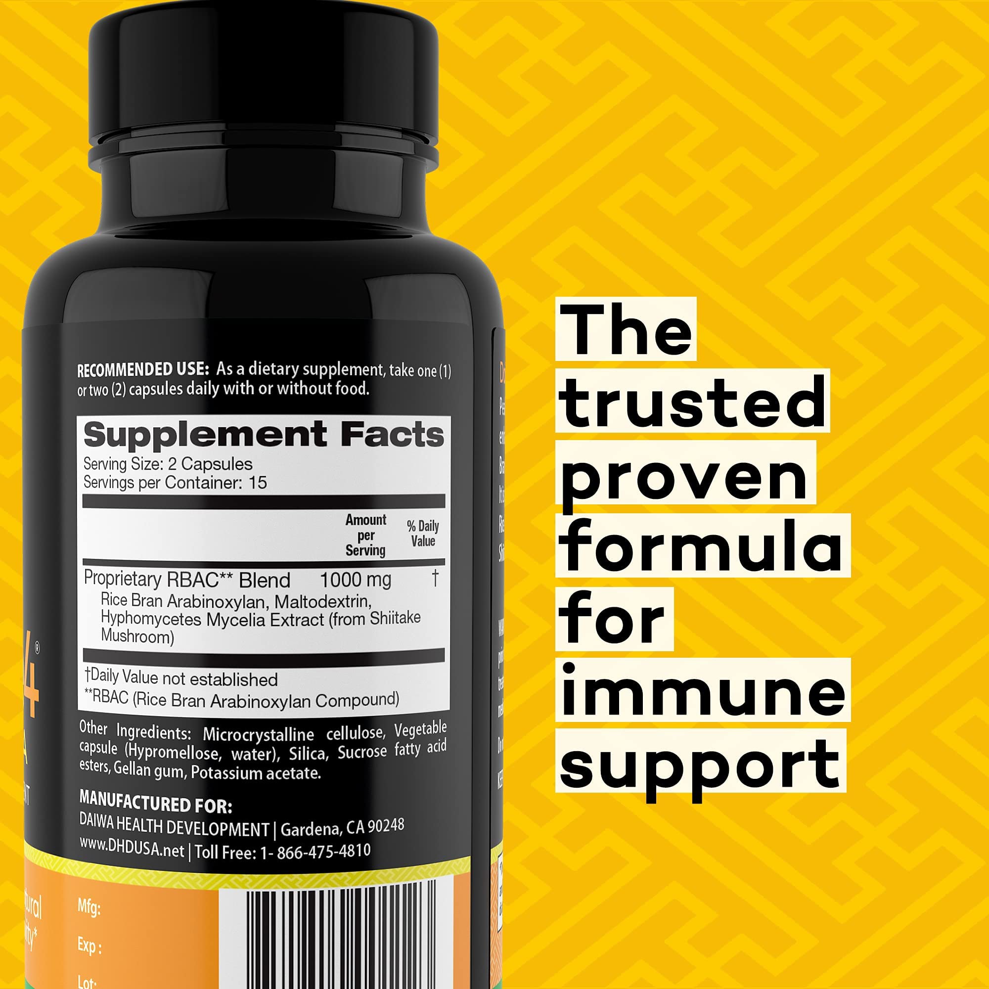 Daiwa PeakImmune4 RBAC rice bran ingredient close-up for immune balance
