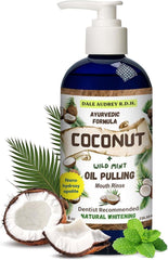 Dale Audrey nano hydroxyapatite oil pulling mouthwash bottle for enamel care and fresh breath.