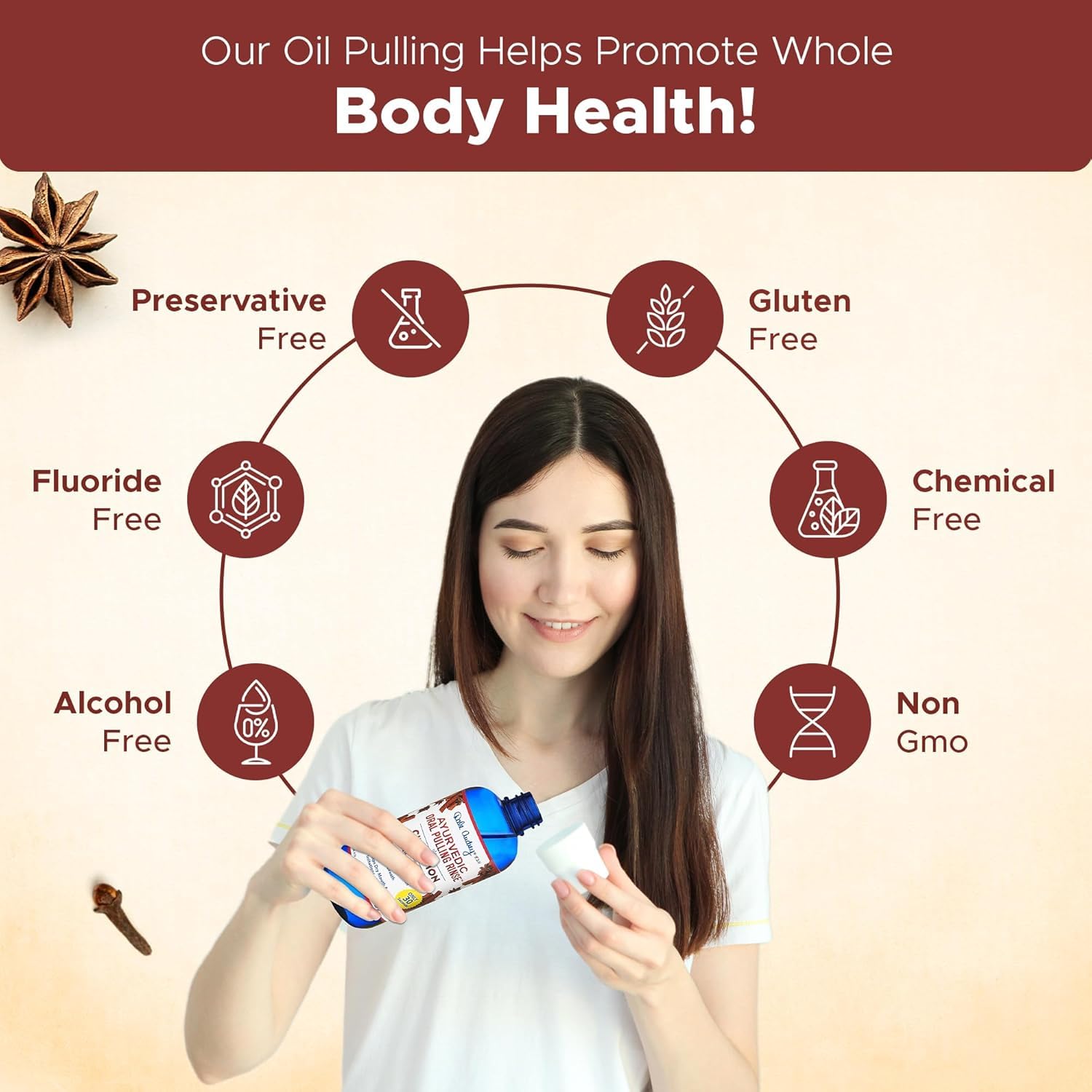 Dale Audrey cinnamon-flavored mouthwash with fresh breath benefits