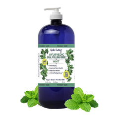 Dale Audrey organic oil pulling bottle with mint for fresh breath and gum care.