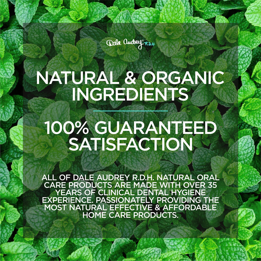 Dale Audrey triple-pack packaging highlights dentist-recommended and alcohol-free daily use