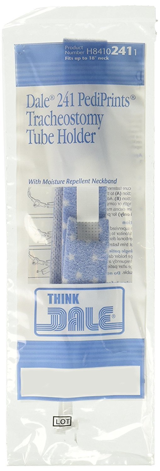 Dale Medical 241 Pediprints tracheostomy tube holder neckband offers secure support and moisture-friendly comfort