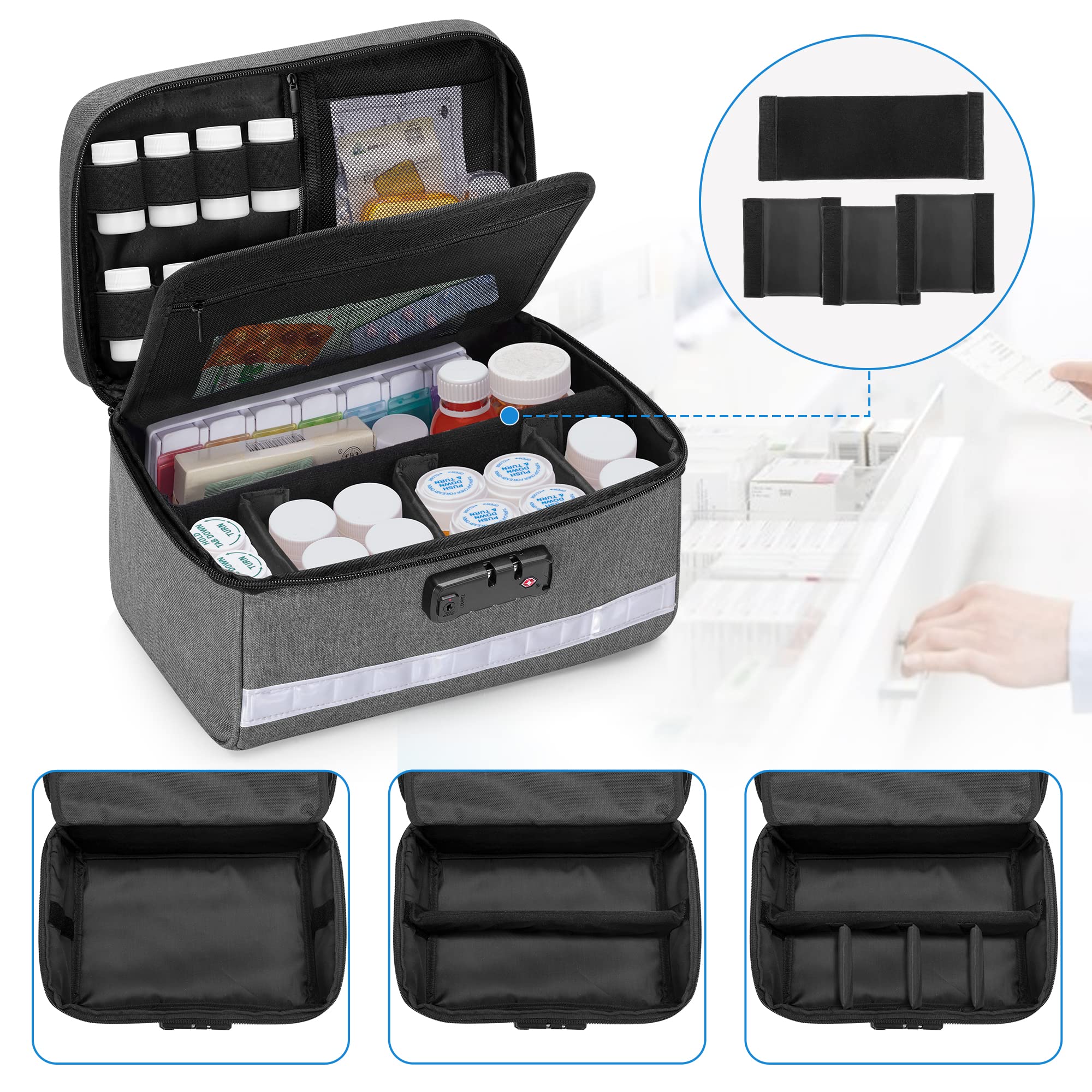 Damero locking device with 3-digit lock for privacy while traveling