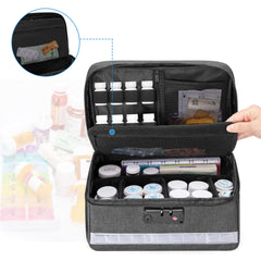 Damero pill bottle elastic pockets keep bottles secure and upright