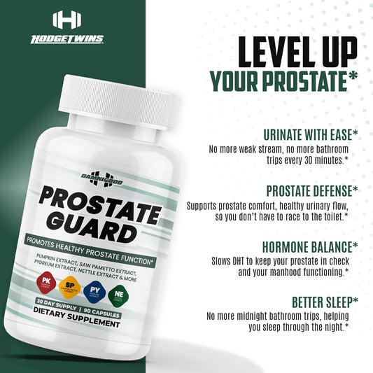DAMN GOOD Hodge Twins Prostate Guard bottle side label highlights key ingredients.