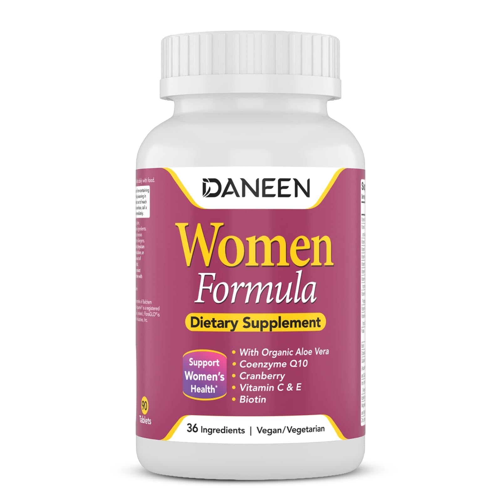 DANEEN daily multivitamin for women bottle promotes daily energy and balanced wellness.