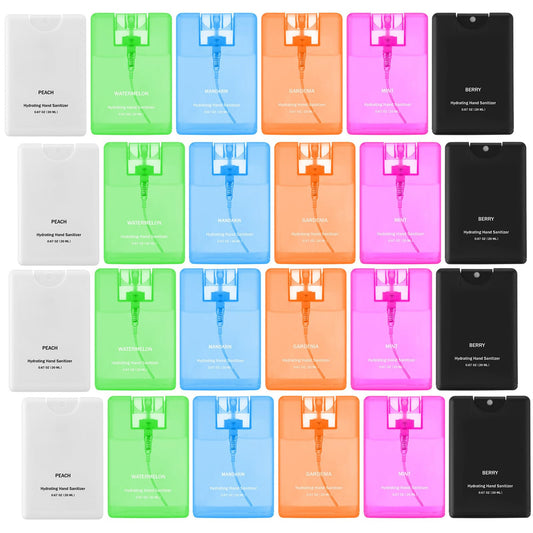 Dansib 24-pack hand sanitizer sprays in travel-size bottles for on-the-go use.